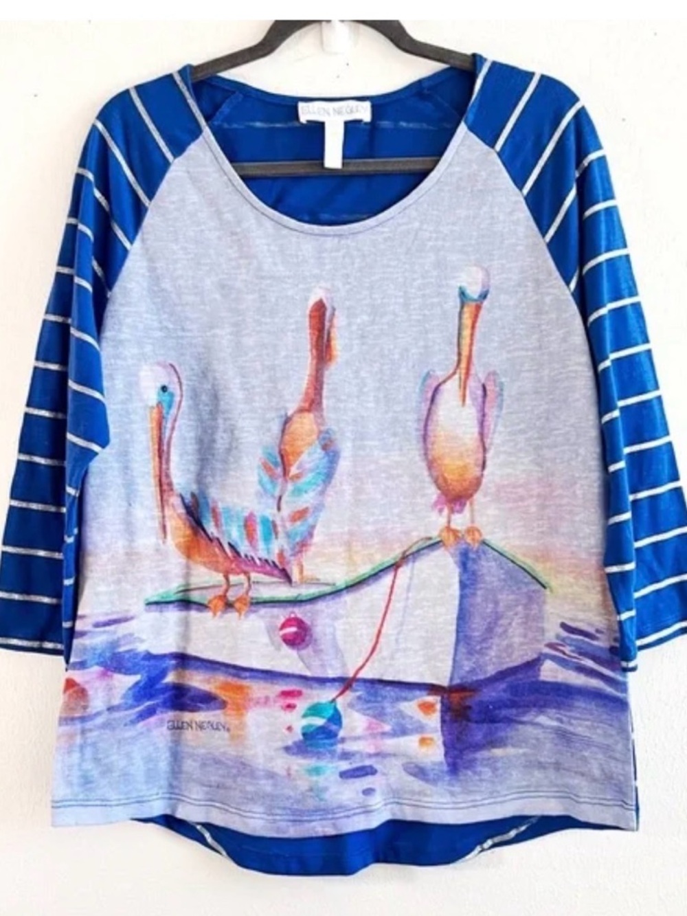 ELLEN NEGLEY ART & SOL Long Sleeve Wearable Art Medium Pelican